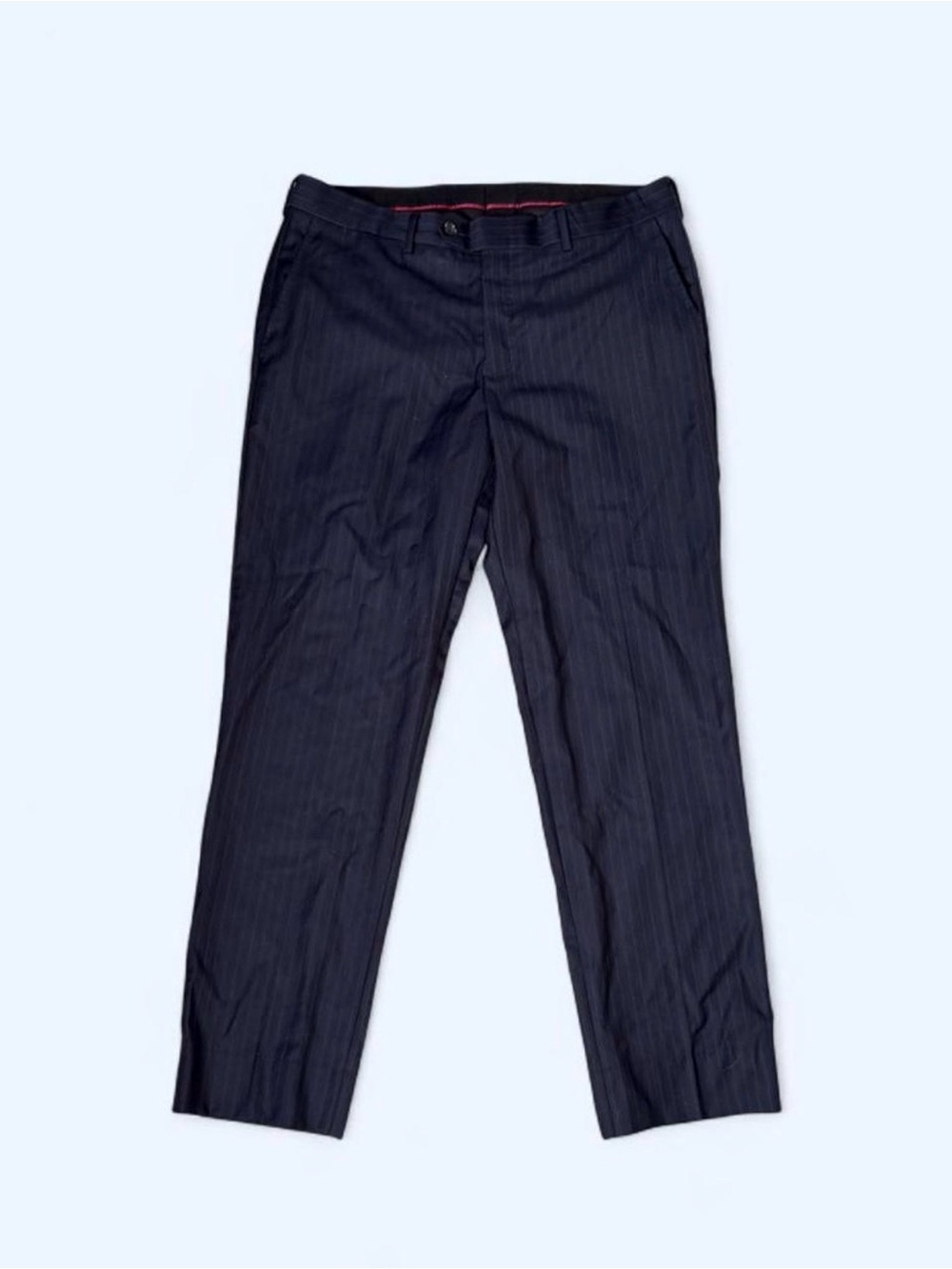 Byron British Style Men's Navy Pinstripe Dress Pants